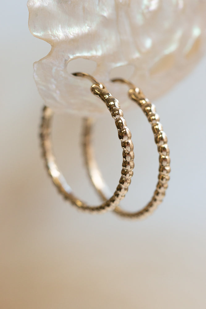Hoops ~ Caviar Large in Gold