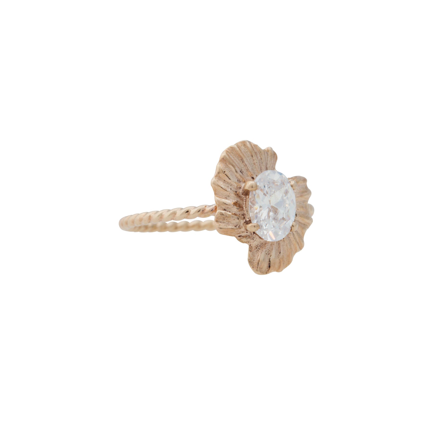 Bermuda Textures | Gold Half Shell Engagement Ring - Alexandra Mosher Studio Jewellery Bermuda Fine