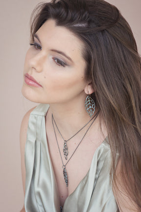 Lace ~ Large Dangle Earrings - Alexandra Mosher Studio Jewellery Bermuda Fine