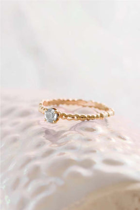 Caviar ~ Solitaire Birthstone Ring in Gold