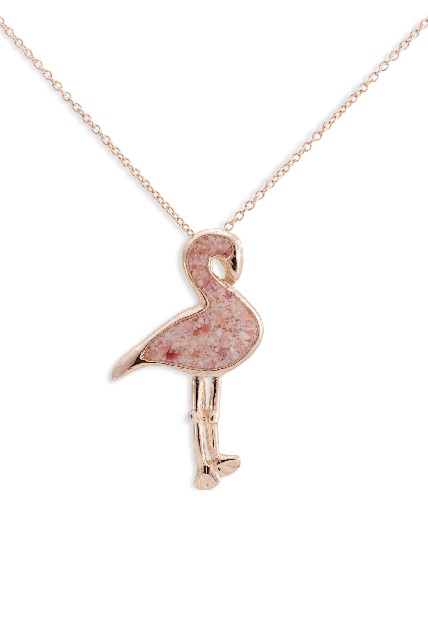 Friends Flamingo Pendant in Gold