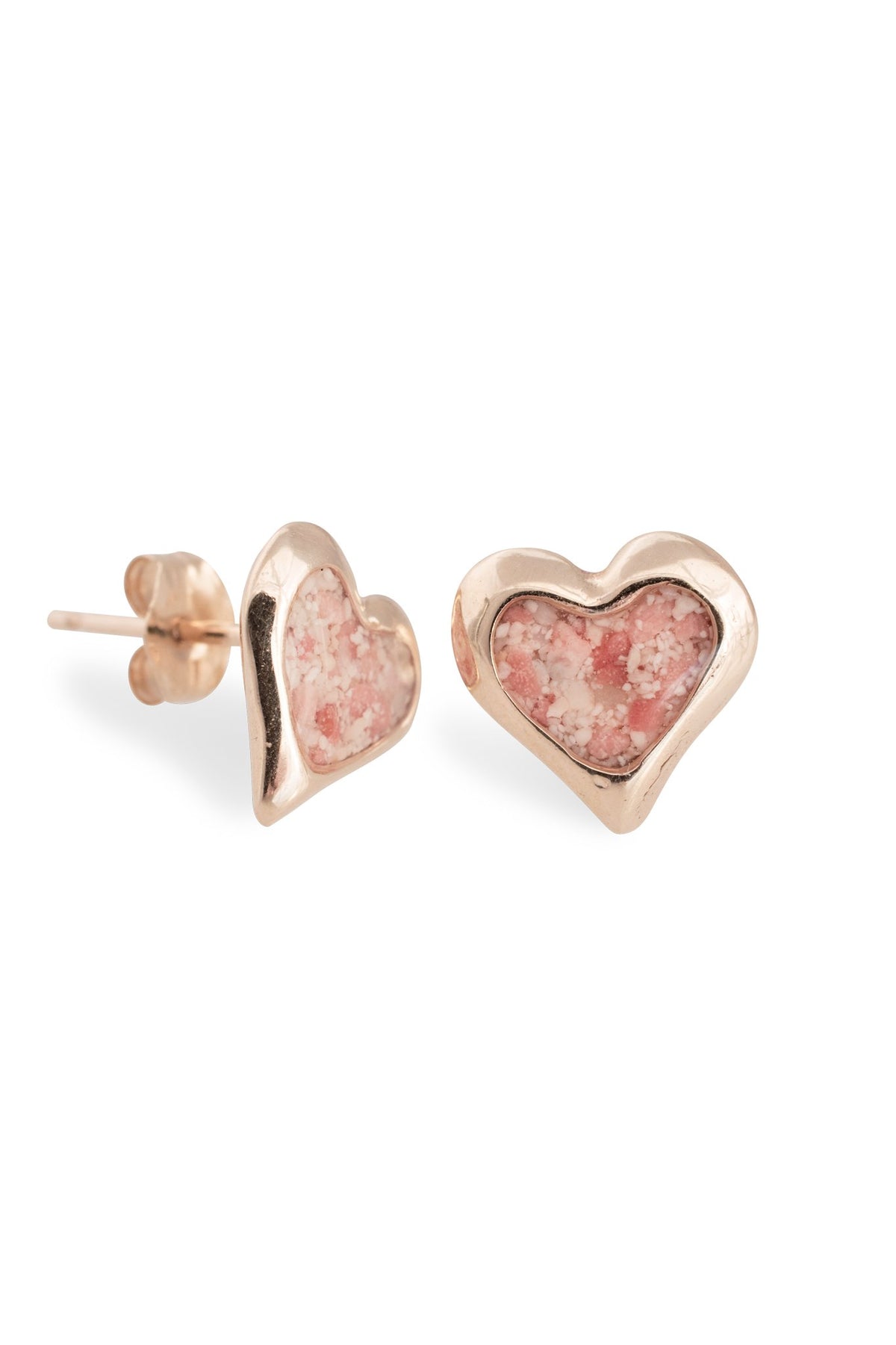 Splash ~ Heart (Small) Stud Earrings in Gold - Alexandra Mosher Studio Jewellery Bermuda Fine