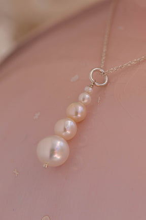 Pearl ~ White Stacked Pendant