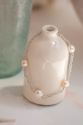 Pearl ~ Peach Inline Bracelet
