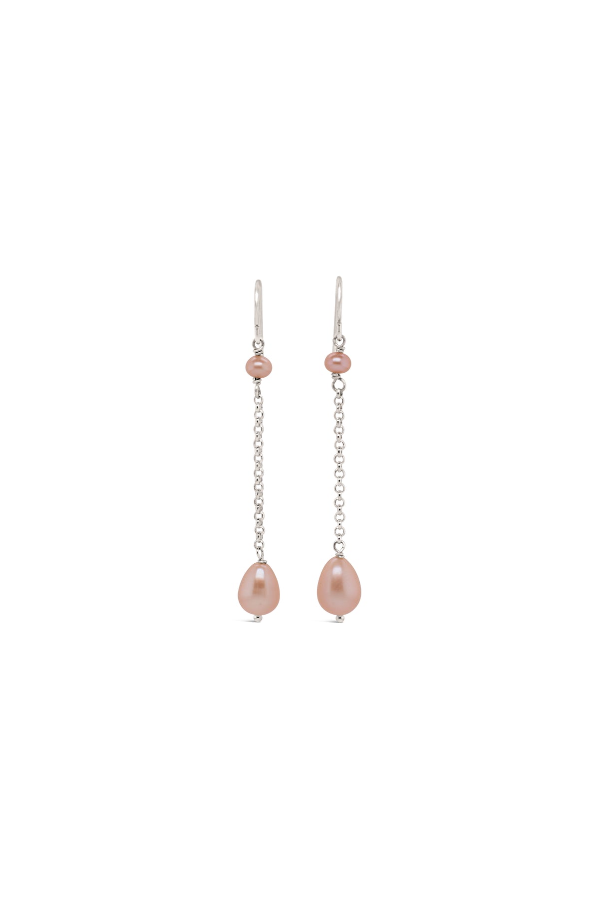 Pearl ~ Peach Drop Earrings