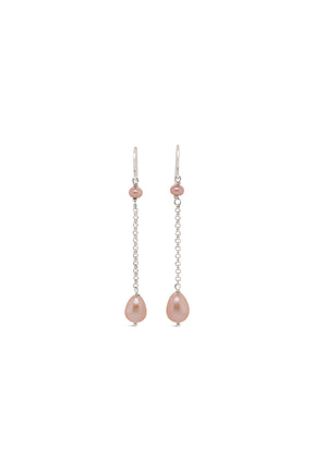 Pearl ~ Peach Drop Earrings