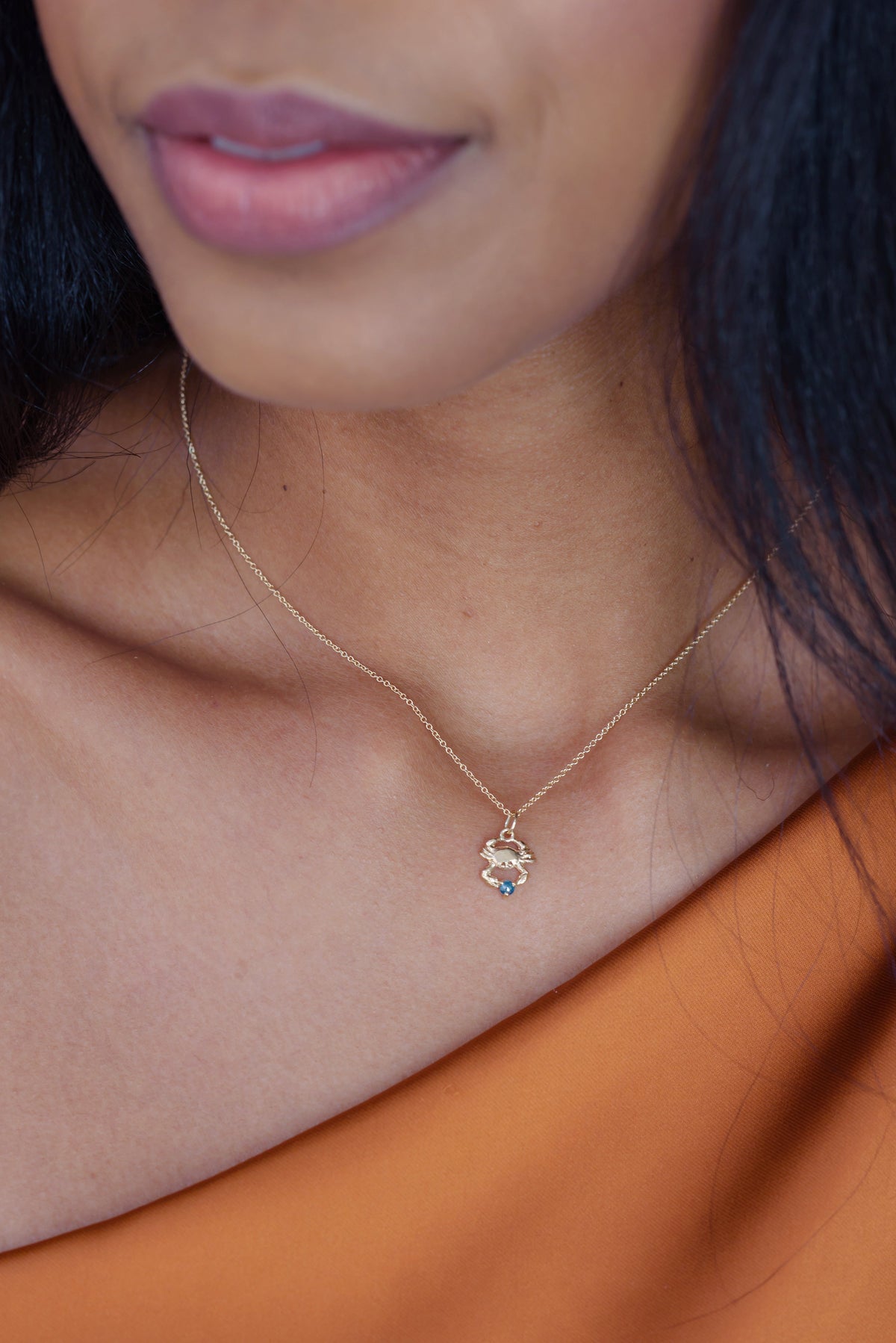 Sargasso ~ Crab Diamond Pendant in Gold