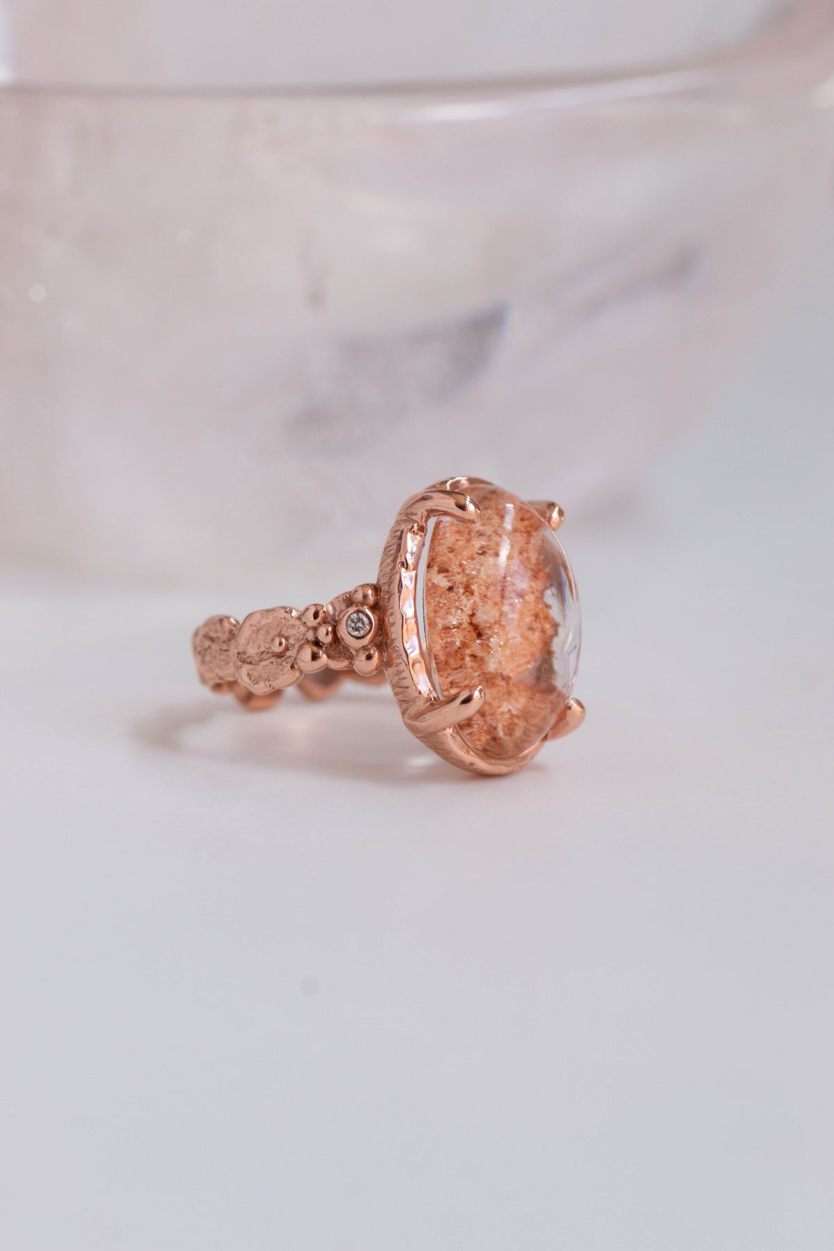 Custom Design ~ Lodolite Ring with Diamond Barnacles & Coral Band