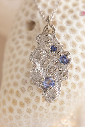 Custom Design ~ Brain Coral & Iolite Pendant