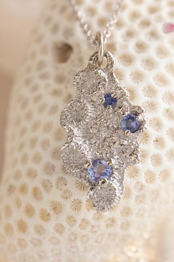 Custom Design ~ Brain Coral & Iolite Pendant