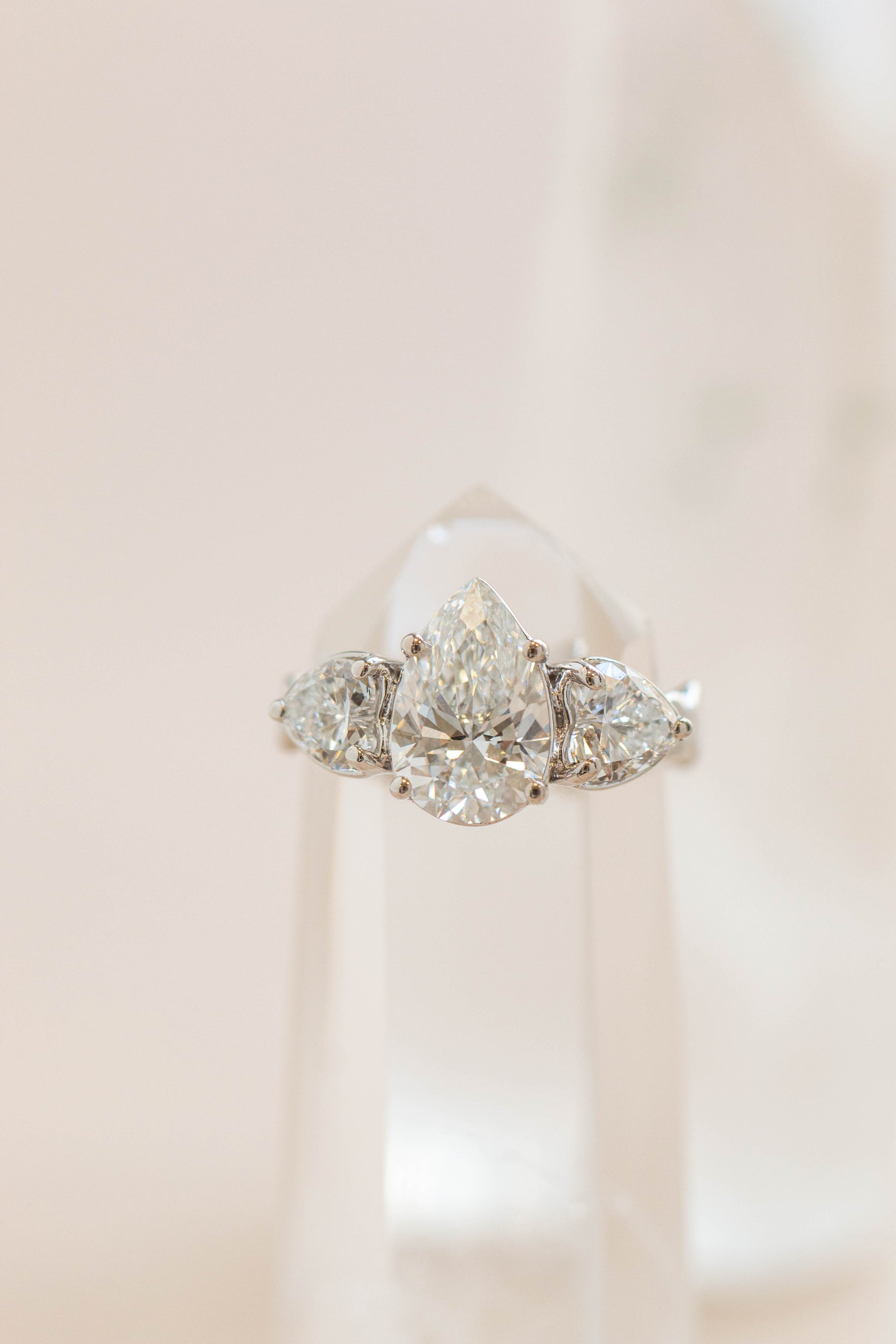 Custom Design ~ Coral Band with Pear & Heart Diamonds
