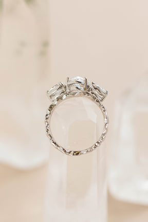 Custom Design ~ Coral Band with Pear & Heart Diamonds