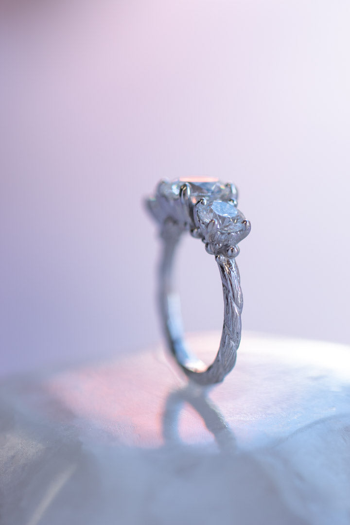 Custom Design ~ Kite String Barnacle & Caviar Diamond Ring