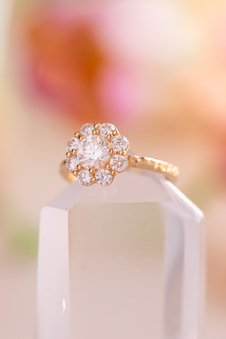 Custom Design ~ Reef Vintage Halo Dimond Ring