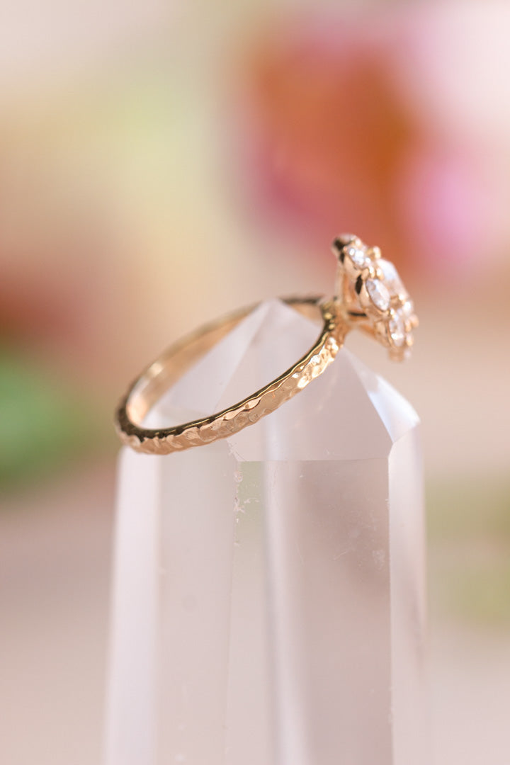 Custom Design ~ Reef Vintage Halo Dimond Ring