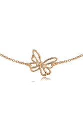 Butterfly ~ Small Inline Diamond Bracelet in Gold