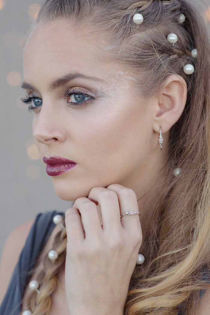 Coral Caviar ~ Medium Hoop Earrings - Alexandra Mosher Studio Jewellery