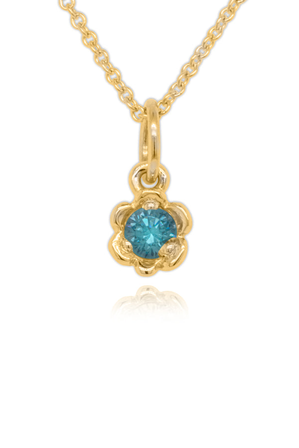 Barnacles ~ 3.5mm 14KY Blue Topaz Pendant