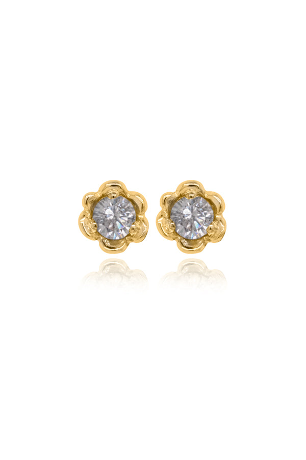 Barnacles ~ 3.5mm Gold Diamond Stud Earrings