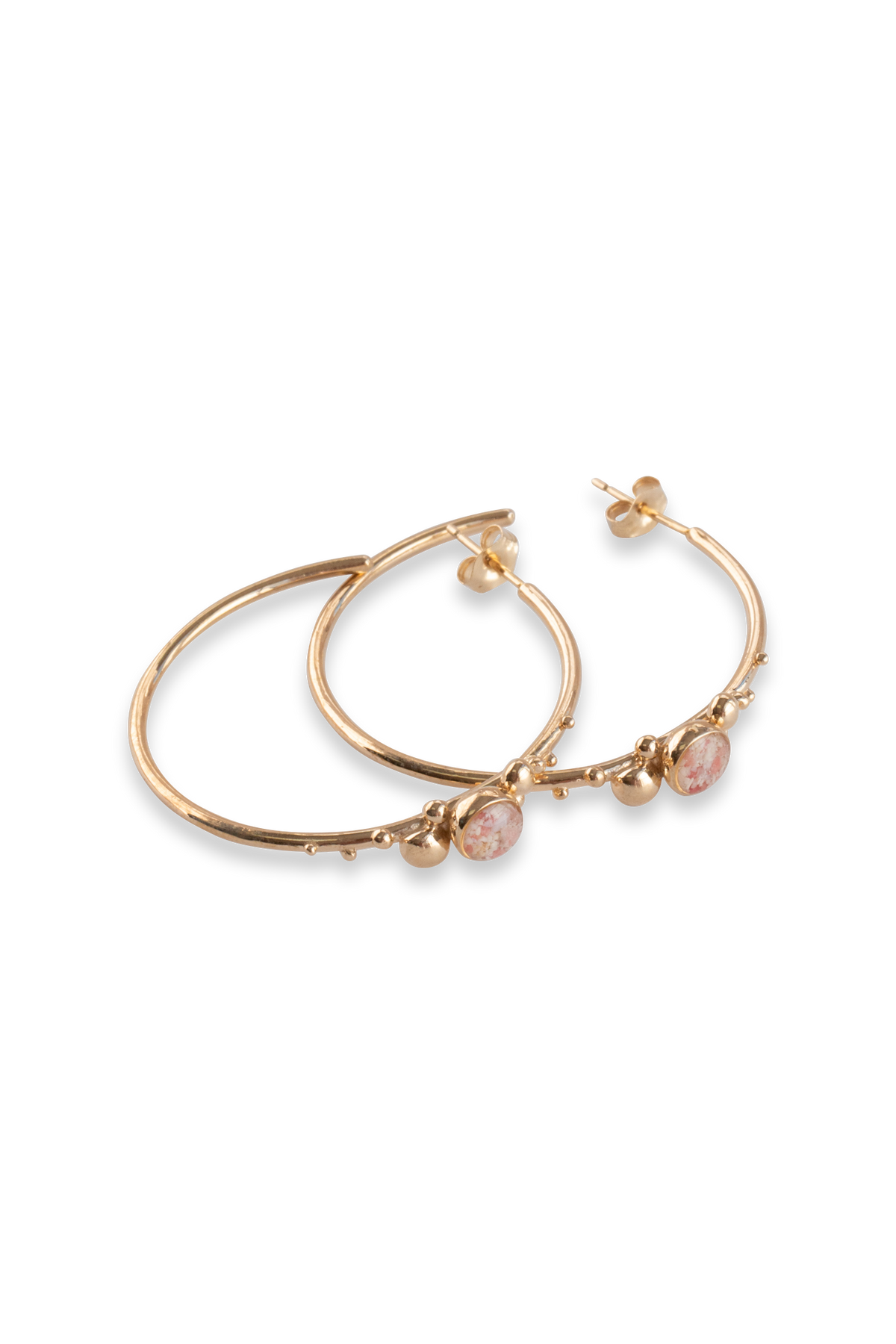 Coral Caviar ~ Large Hoop Earrings in Gold