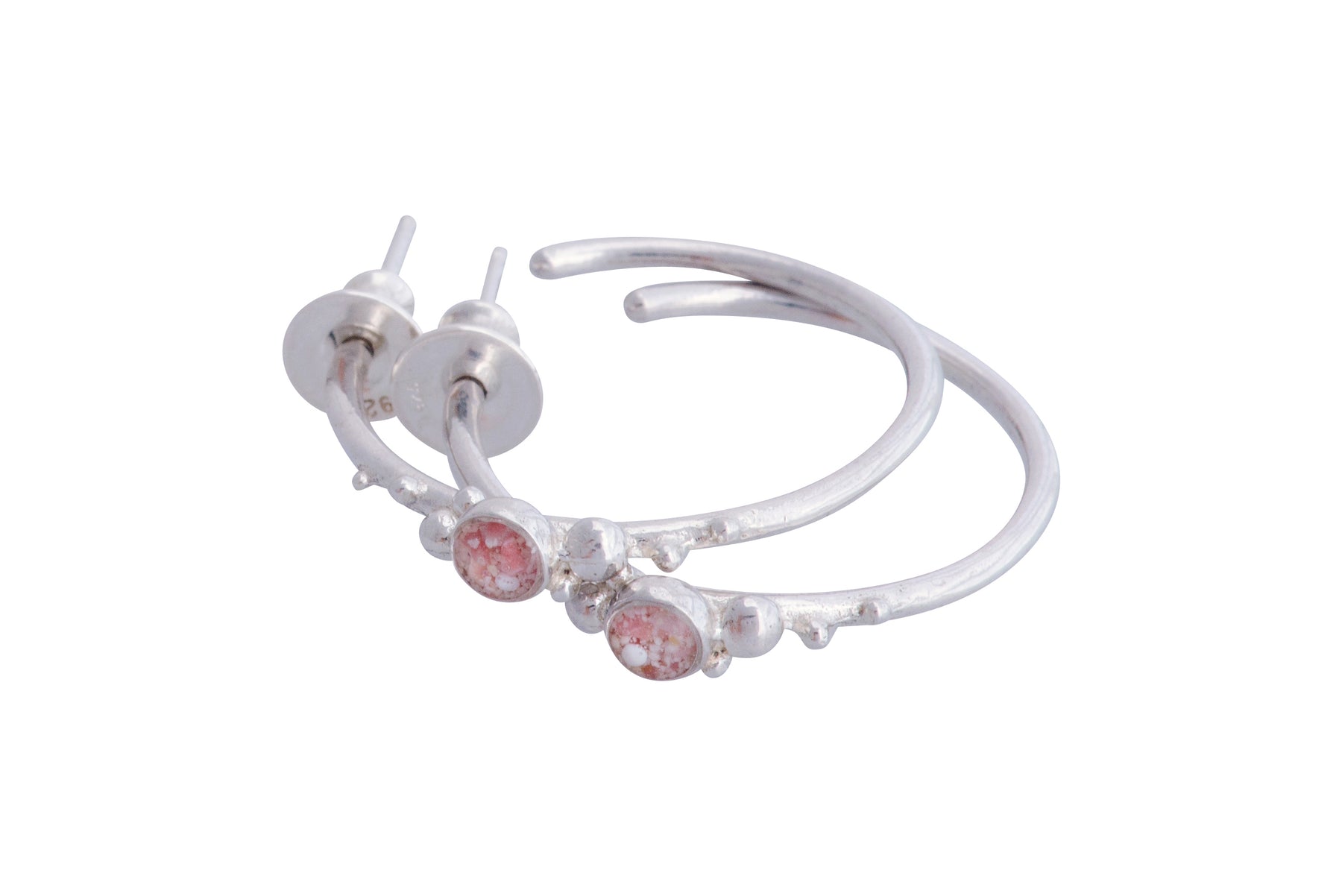 Coral Caviar ~ Medium Hoop Earrings - Alexandra Mosher Studio Jewellery