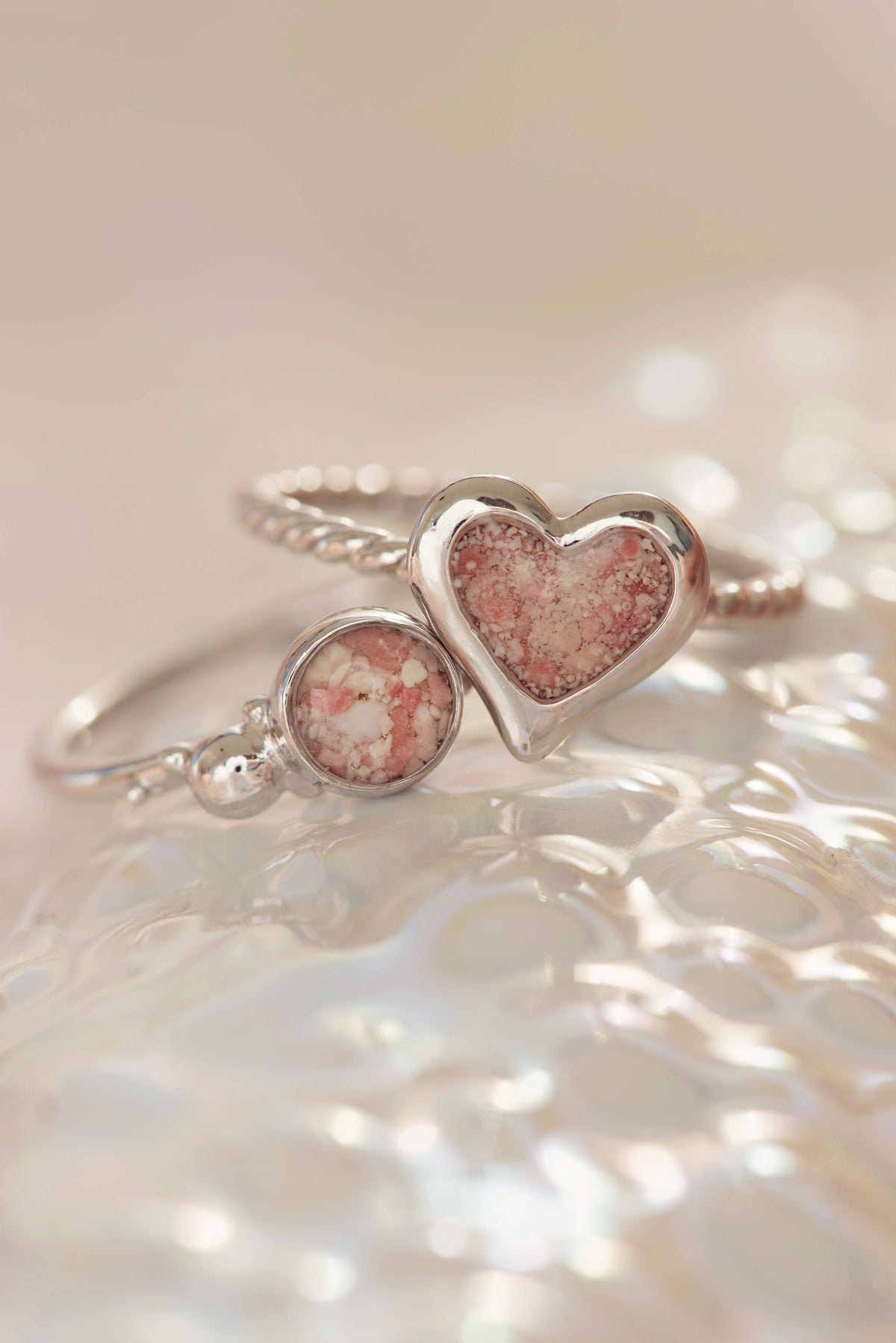Splash ~ Heart (Small) Braided Band Ring