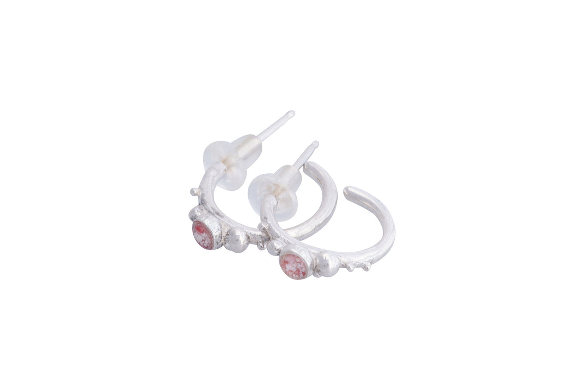 Coral Caviar ~ Small Hoop Earrings - Alexandra Mosher Studio Jewellery