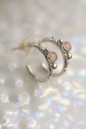 Coral Caviar ~ Small Hoop Earrings - Alexandra Mosher Studio Jewellery