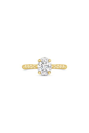 Engagement Rings ~ Caviar 4 Prong Oval Ring