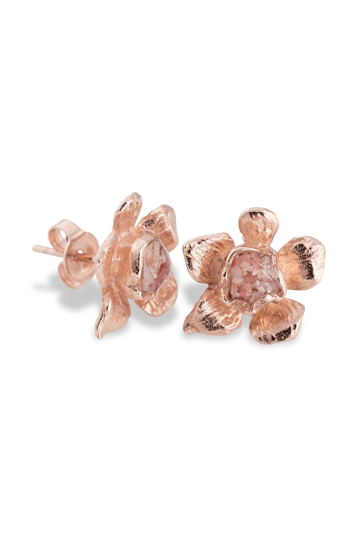 Fera ~ Tiny Flower Stud Earrings in Gold