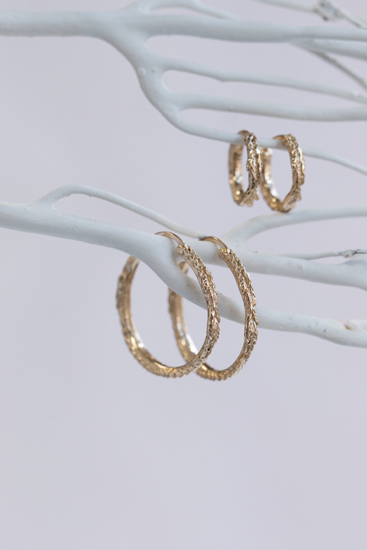 Hoops ~ Coral Large in Gold