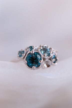Custom Design ~ Under The Sea Barnacle Blue Stone Ring