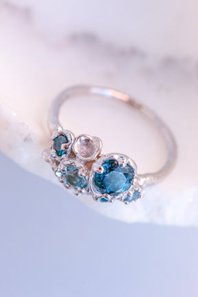 Custom Design ~ Under The Sea Barnacle Blue Stone Ring