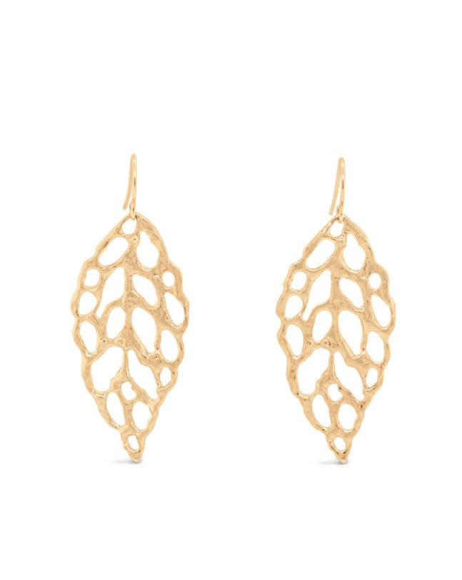 Lace ~ Large Dangle Earrings in Gold