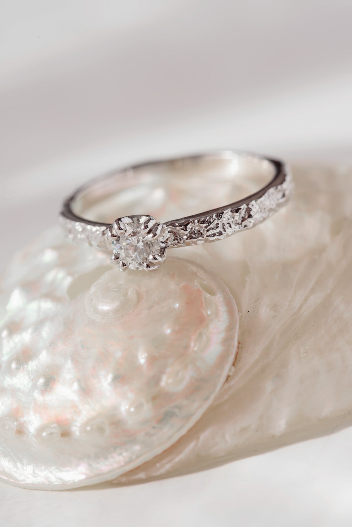 One of a kind ~ Moss Textured Diamond Ring