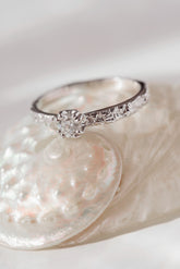 One of a kind ~ Moss Textured Diamond Ring