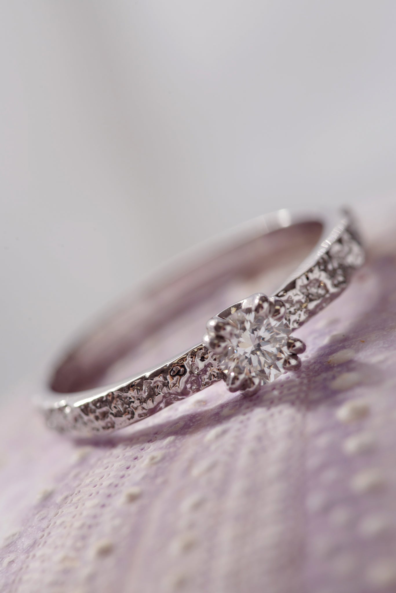 One of a kind ~ Moss Textured Diamond Ring