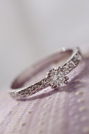 One of a kind ~ Moss Textured Diamond Ring