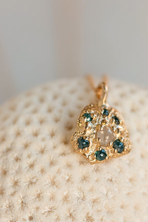 One of a Kind ~ Sea Urchin Pendant in Gold