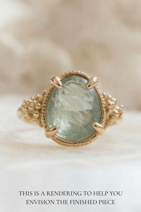 Moss Aquamarine Barnacle Cluster Ring