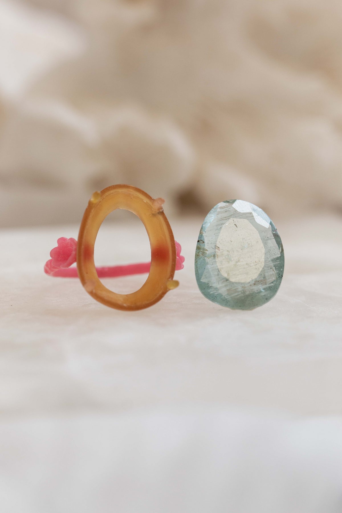 Moss Aquamarine Barnacle Ring