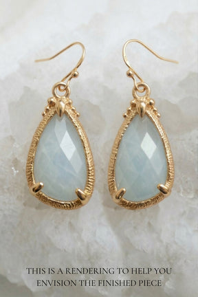 Aquamarine Caviar Dangle Earrings