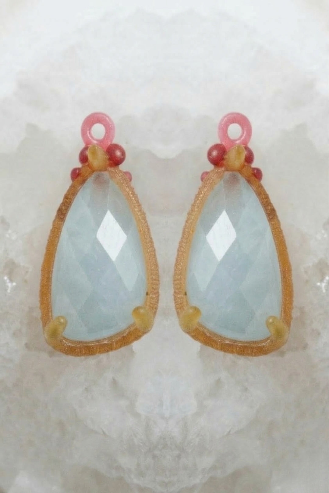 Aquamarine Caviar Dangle Earrings