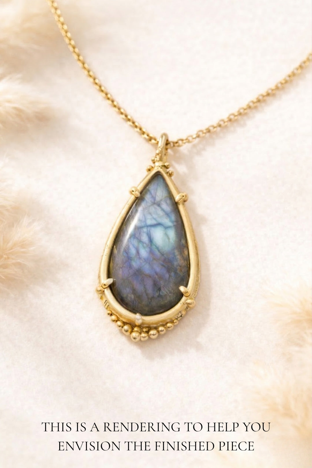 Labradorite Caviar Pendant