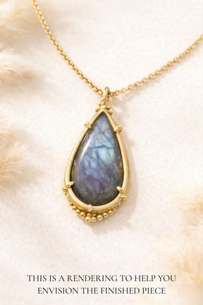 Labradorite Caviar Pendant