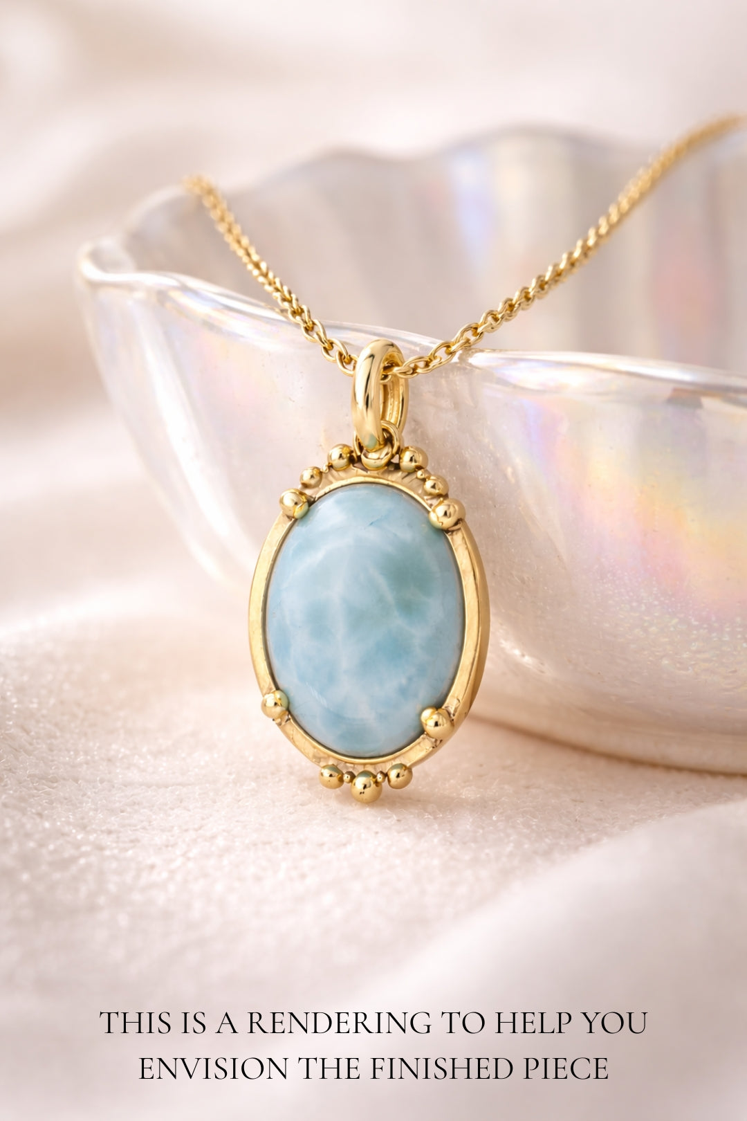 Larimar Caviar Pendant