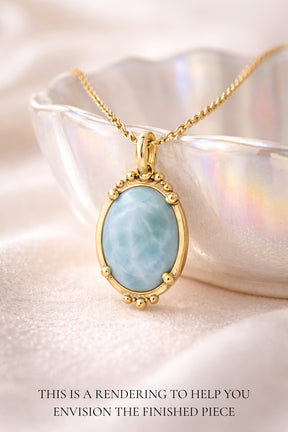 Larimar Caviar Pendant