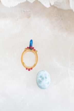 Larimar Caviar Pendant