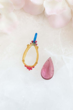 Pink Tourmaline Caviar Pendant