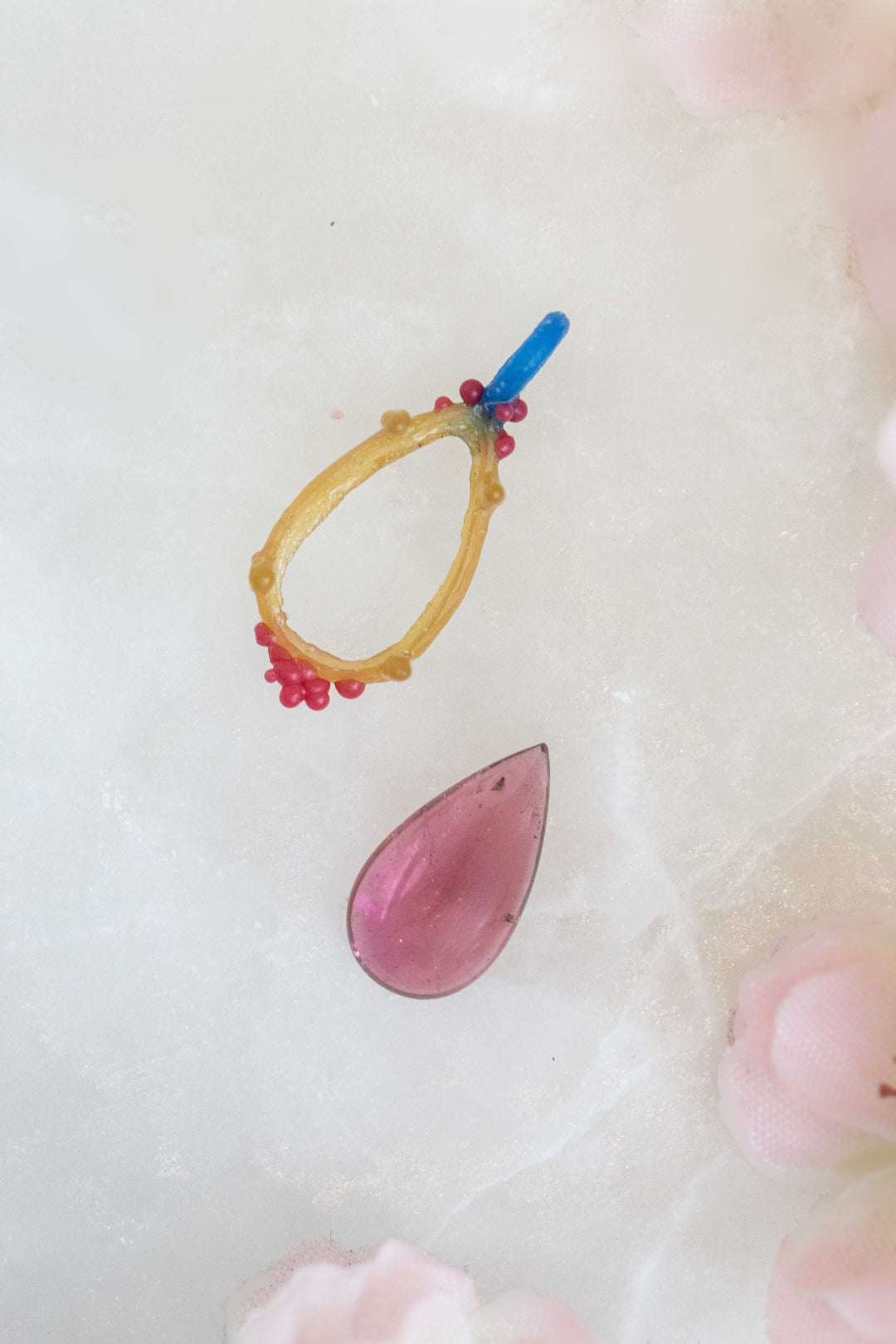 Pink Tourmaline Caviar Pendant